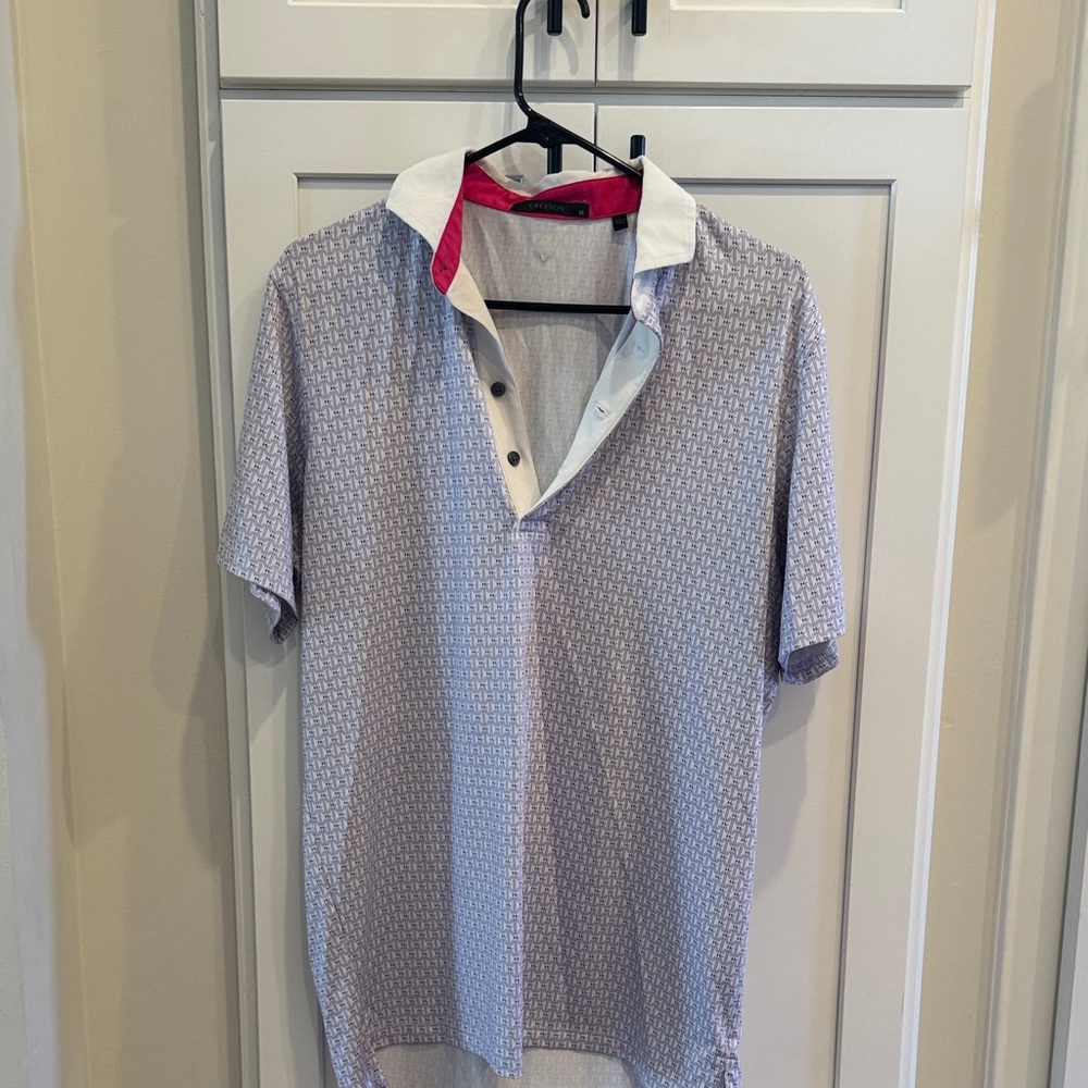 Men's Stylish Gray Polo Shirt with White Collar